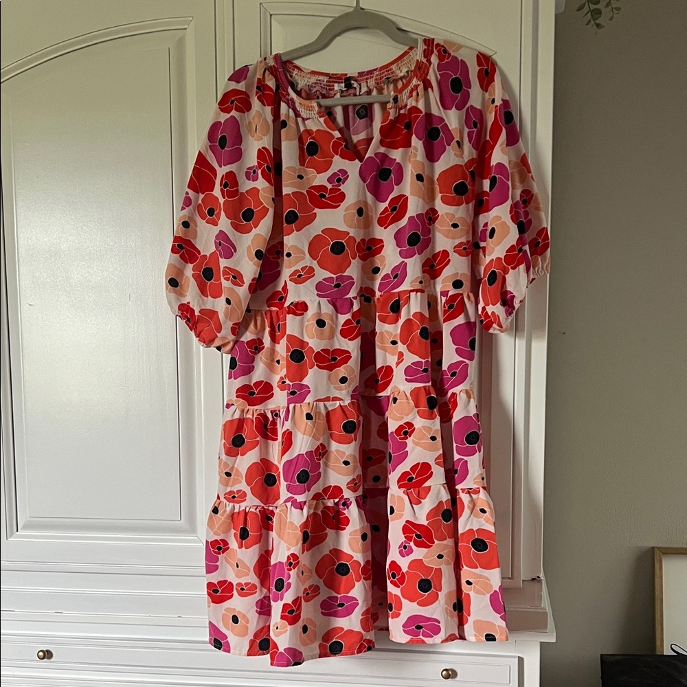 Vibrant Floral Casual Dress